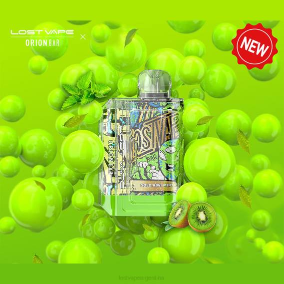Lost Vape Customer Service 6ZFL89 | Lost Vape Orion barra desechable | 7500 bocanadas | 18ml | 50 mg menta kiwi dorada