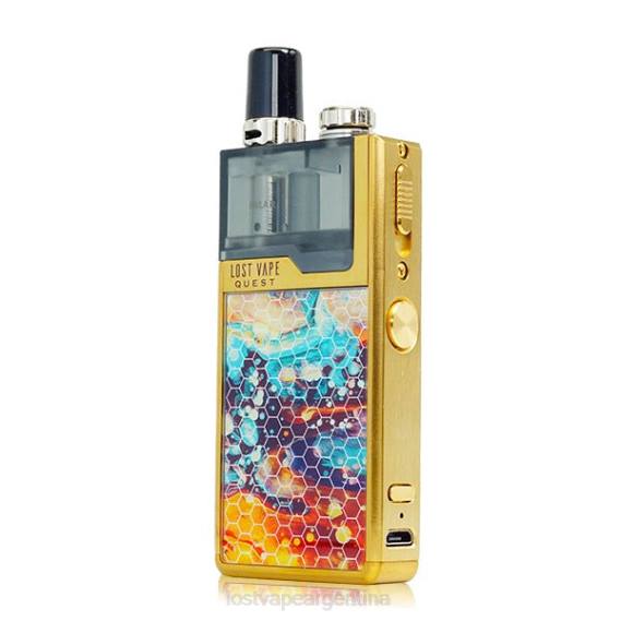 Lost Vape Argentina 6ZFL471 | Lost Vape Quest kit completo del dispositivo orion q pod dorado/deslumbrante