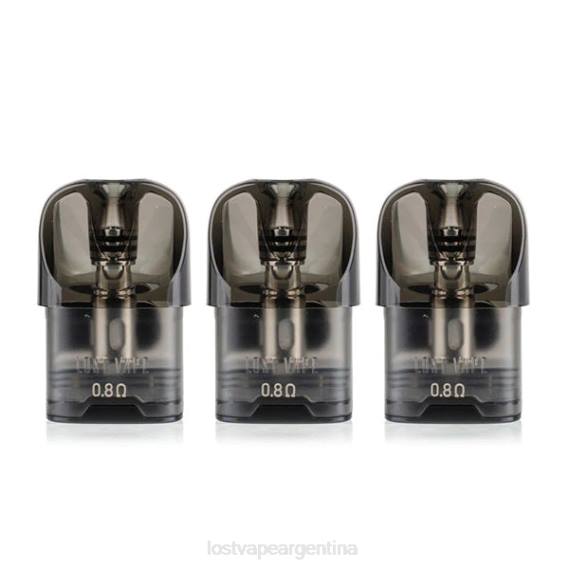 Lost Vape Review Argentina 6ZFL125 | Lost Vape URSA vainas de repuesto | 2,5 ml (paquete de 3) verde 0,8 ohmios