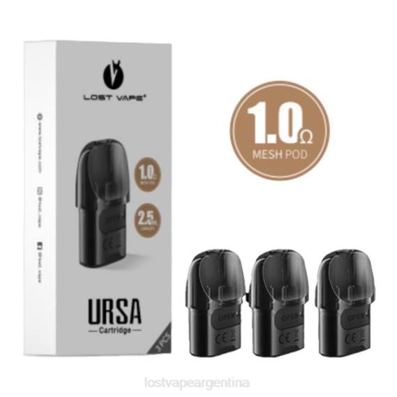 Lost Vape Wholesale 6ZFL124 | Lost Vape URSA vainas de repuesto | 2,5 ml (paquete de 3) negro 1.ohm